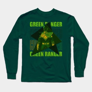 green ranger vintage retro style Long Sleeve T-Shirt